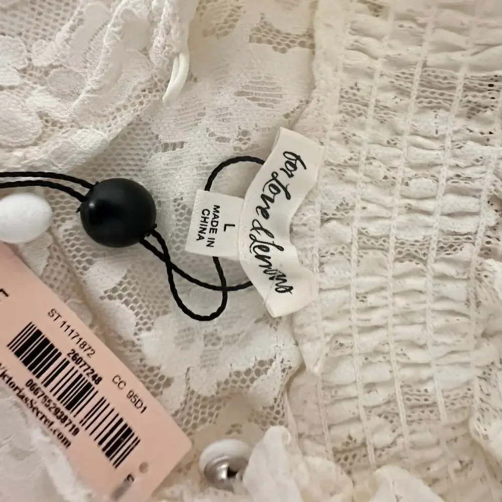 NWTs For Love and Lemons Victoria Secret Violeta White Lace Top (L) - Picture 12 of 16